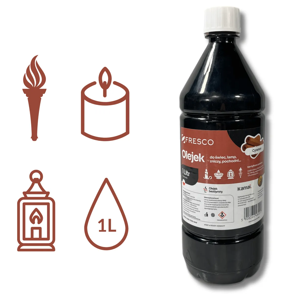 Lamp, torch and candle oil 1.0 l, cinnamon — zdjęcie 4 z 8