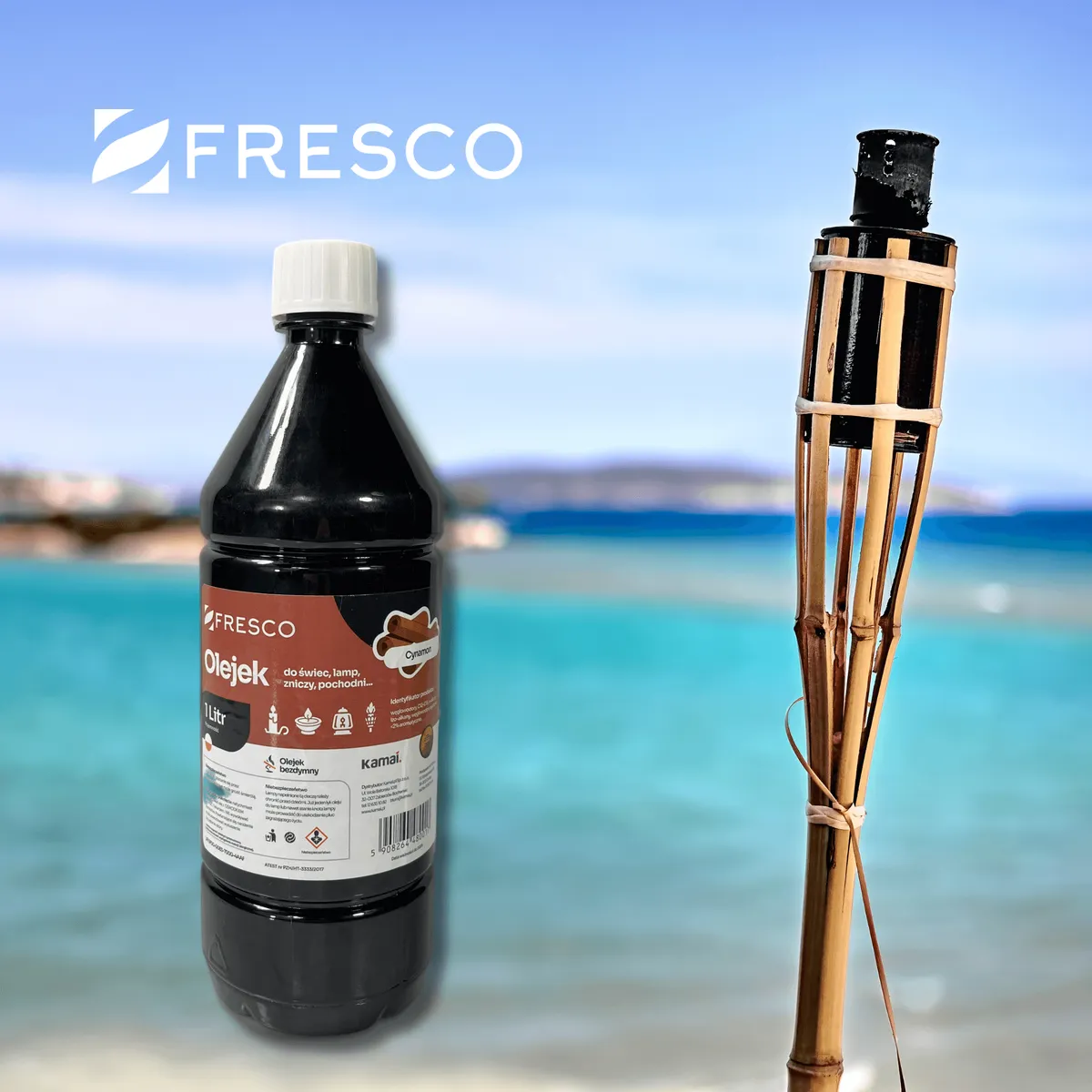 Lamp, torch and candle oil 1.0 l, cinnamon — zdjęcie 7 z 8
