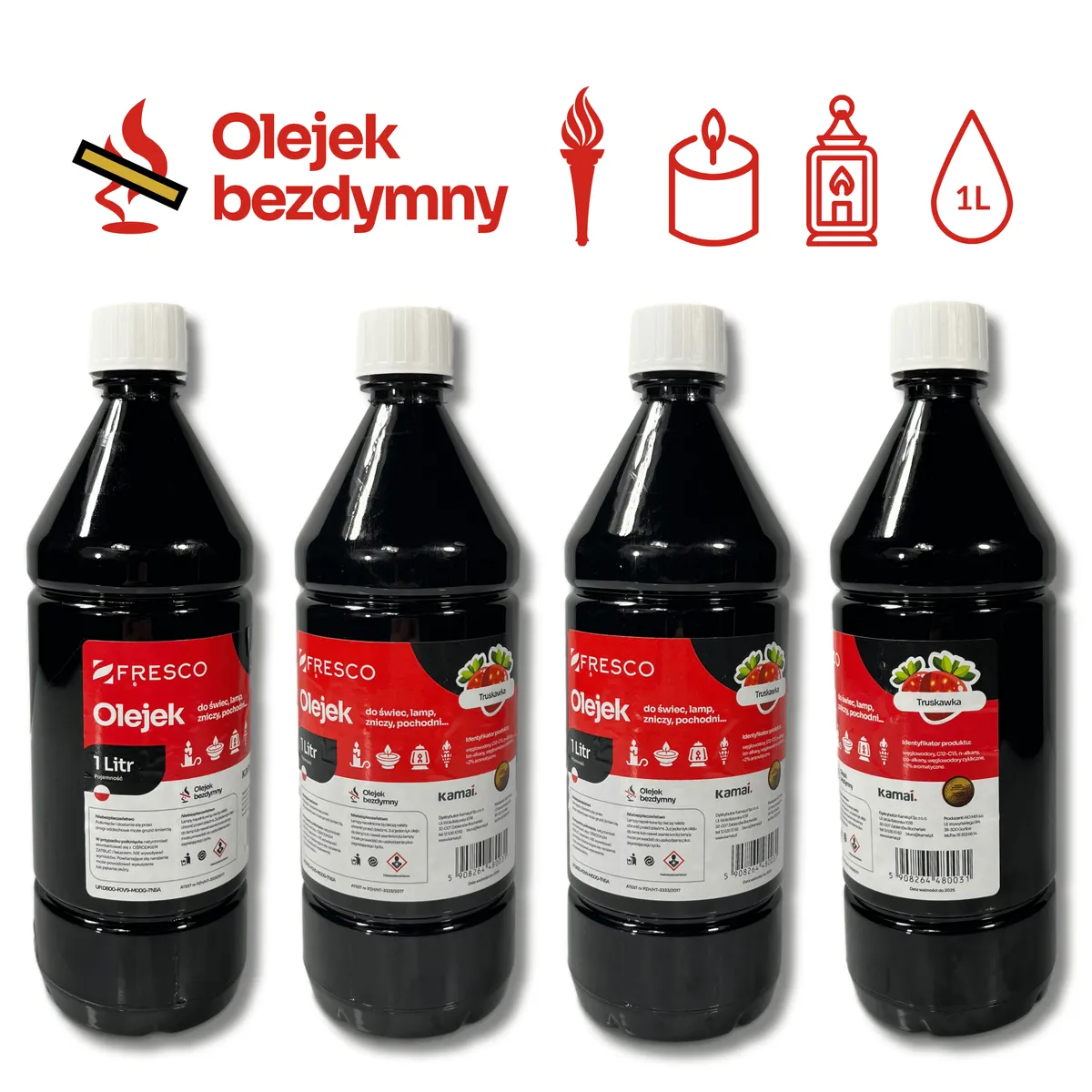 Paliwo olej do lamp, pochodni i świec 1,0L TRUSKAWKA — zdjęcie 6 z 8