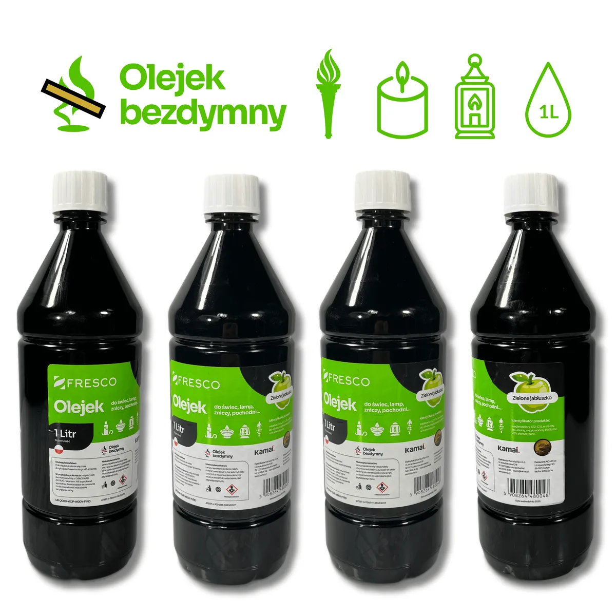 Paliwo olej do lamp, pochodni i świec 1,0L JABŁKO — zdjęcie 6 z 8