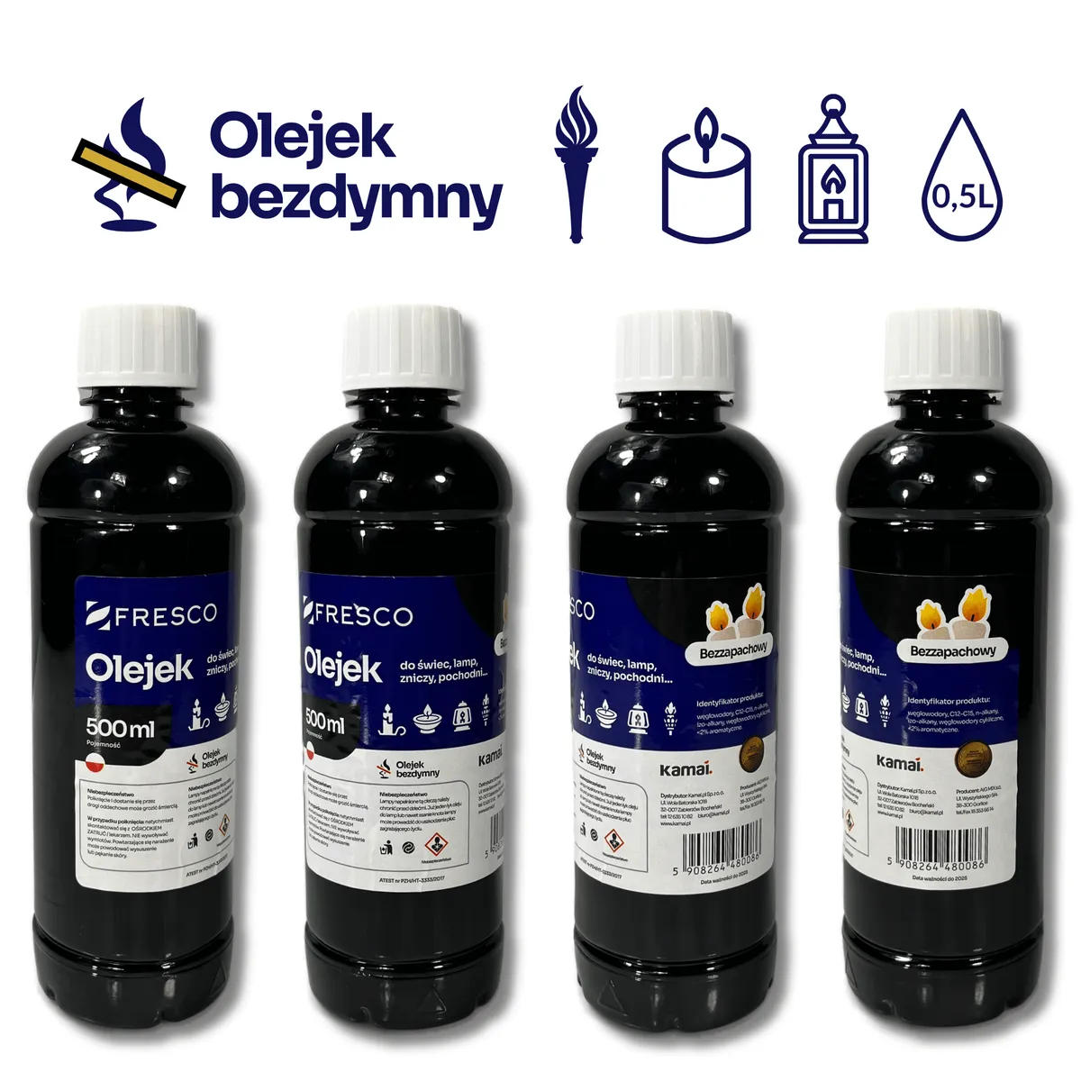 Paliwo olej do lamp, pochodni i świec 0,5L BEZZAPACHOWY — zdjęcie 6 z 8