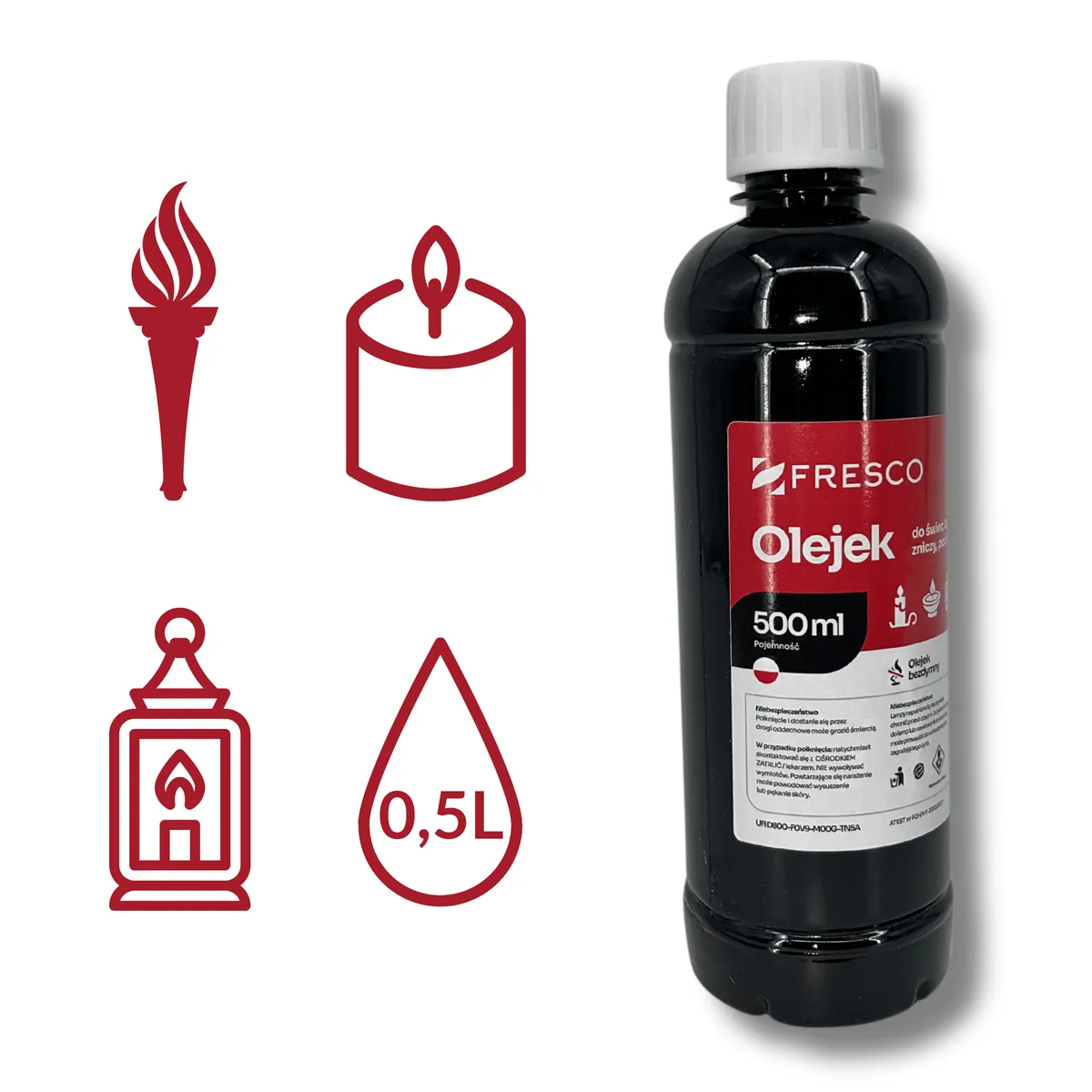 Paliwo olej do lamp, pochodni i świec 500ml TRUSKAWKA — zdjęcie 5 z 8