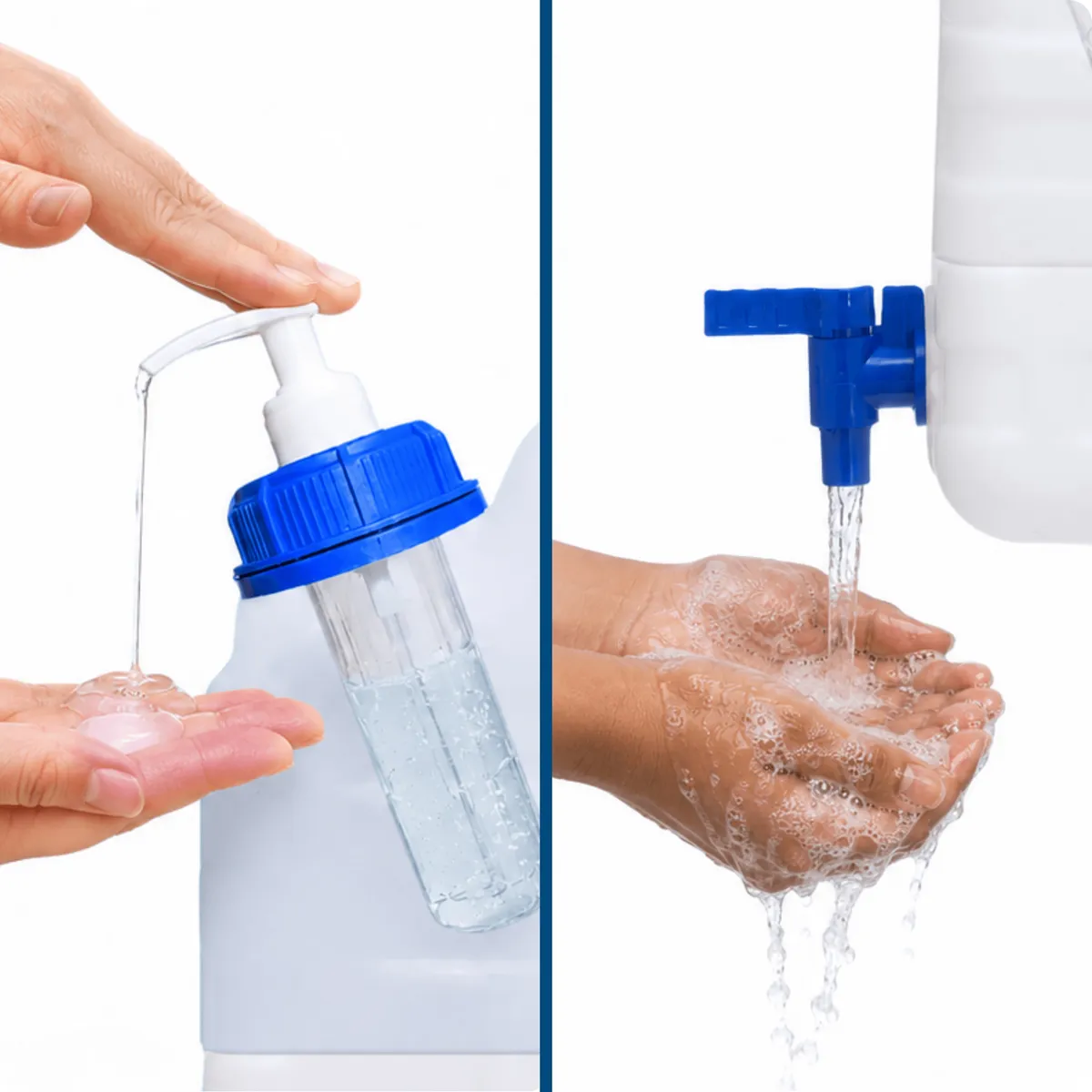 3-in-1 water jerry can with tap and washbasin, transparent HDPE, 10 l — zdjęcie 2 z 8