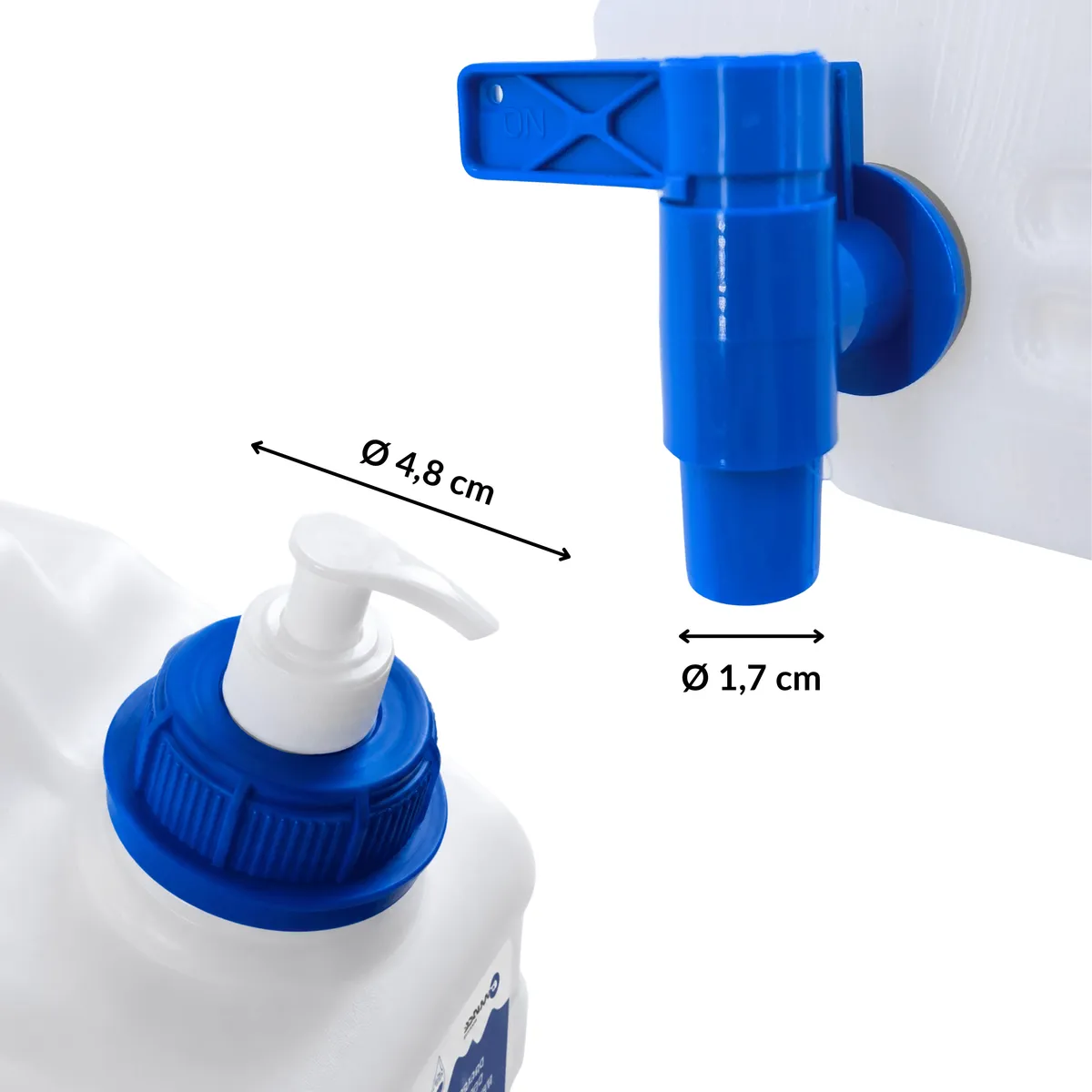 3-in-1 water jerry can with tap and washbasin, transparent HDPE, 10 l — zdjęcie 8 z 8