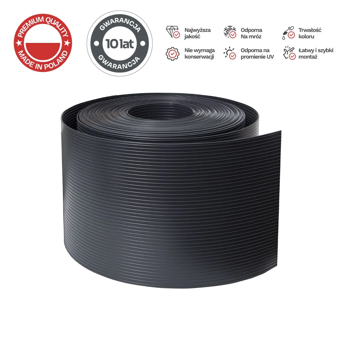 Sichtschutzstreifen ROLLE 26 lfm CLASSIC 19 cm PROTECTO™ Graphit — zdjęcie 1 z 8
