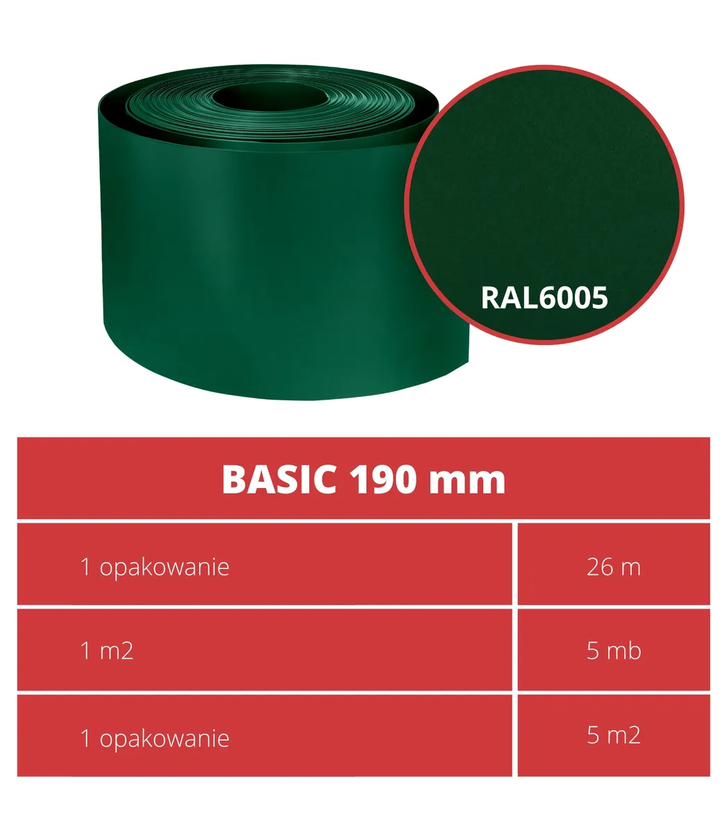 Sichtschutzstreifen ROLLE 26 lfm BASIC 19 cm PROTECTO™ — zdjęcie 5 z 8
