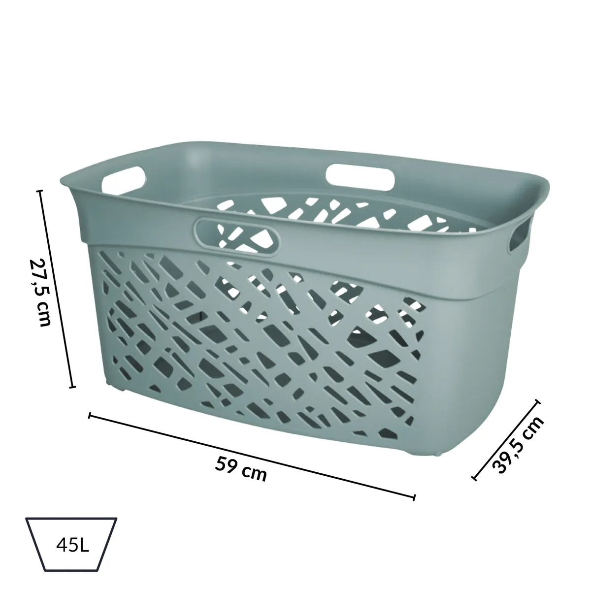 Wäschekorb 45 l, Grün — zdjęcie 2 z 6