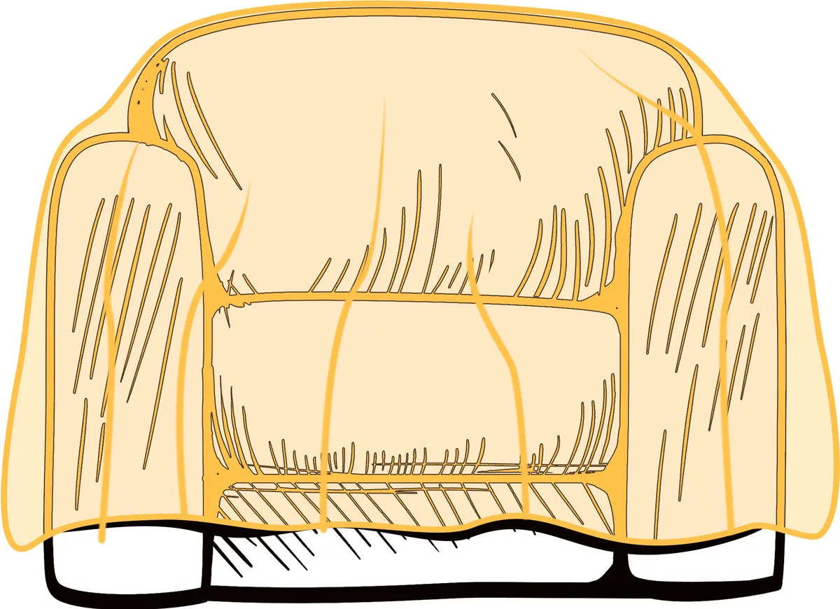 Protective cover for 1-seater sofa, 243.8 × 137.2 cm, THICK 50-micron film — zdjęcie 2 z 8