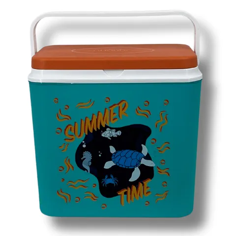 Kühlbox ATLANTIC 24 l Blau mit Meerestier-Motiv Kamai