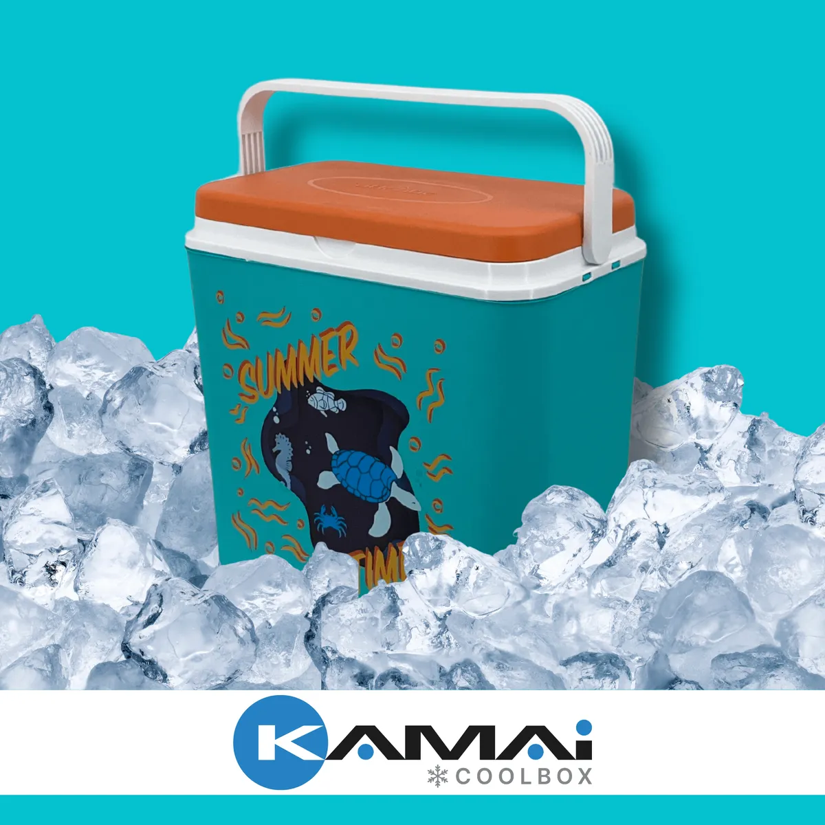 Kühlbox ATLANTIC 24 l Blau mit Meerestier-Motiv Kamai — zdjęcie 2 z 8