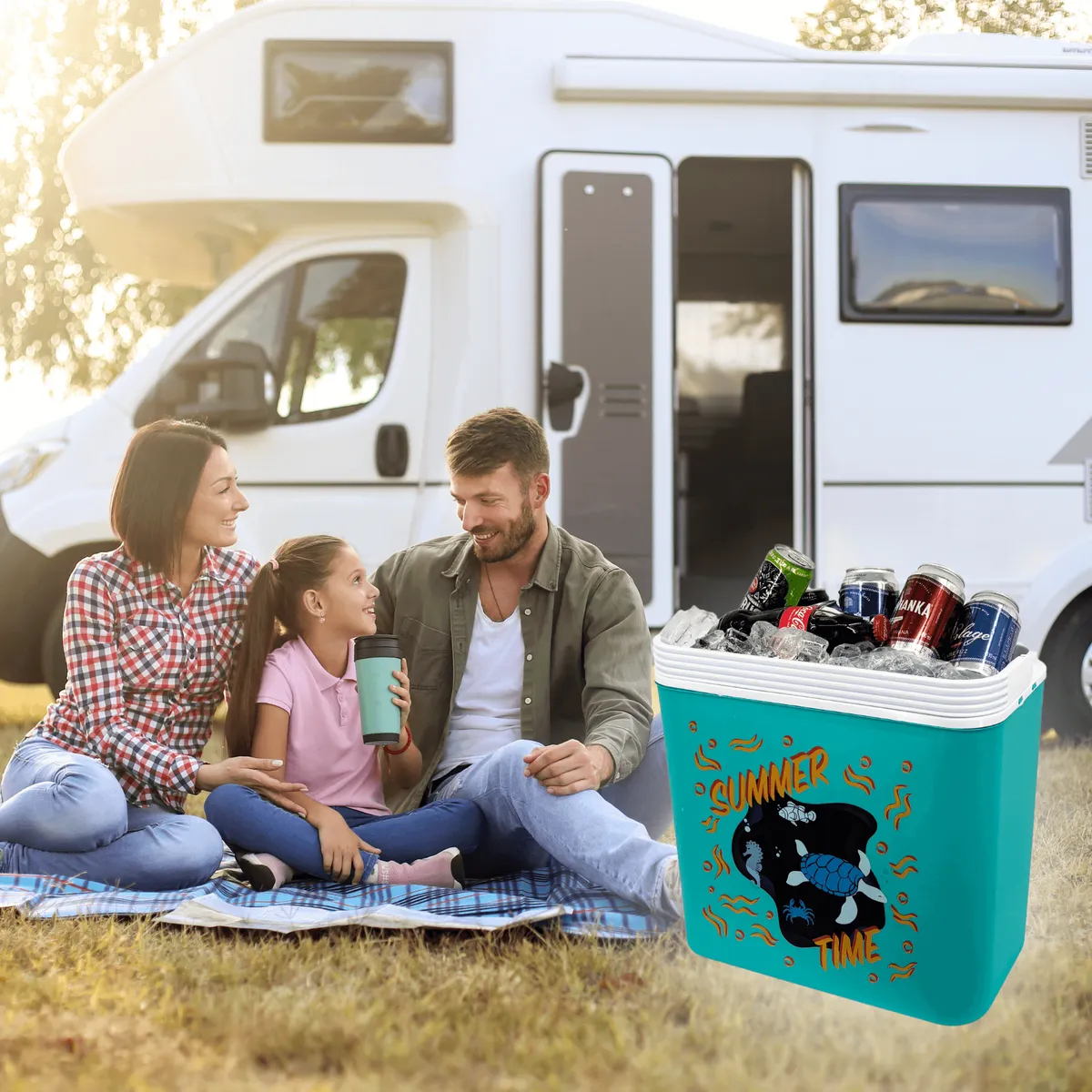 Kühlbox ATLANTIC 24 l Blau mit Meerestier-Motiv Kamai — zdjęcie 4 z 8
