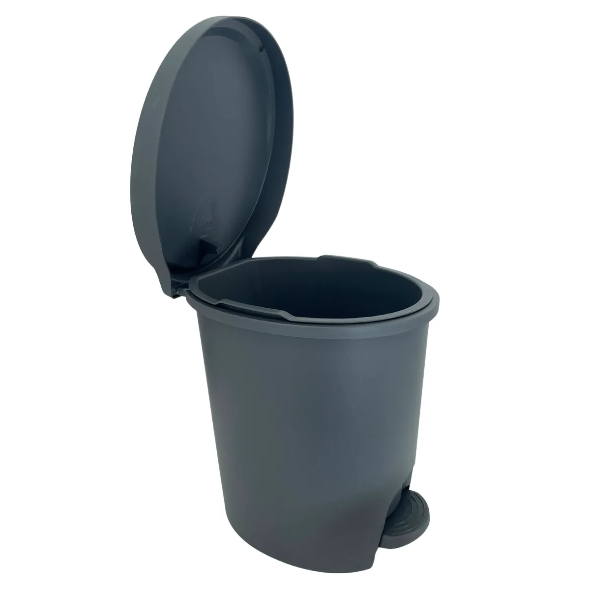 Pedal bin 6 l for bathroom and kitchen, graphite — zdjęcie 4 z 5