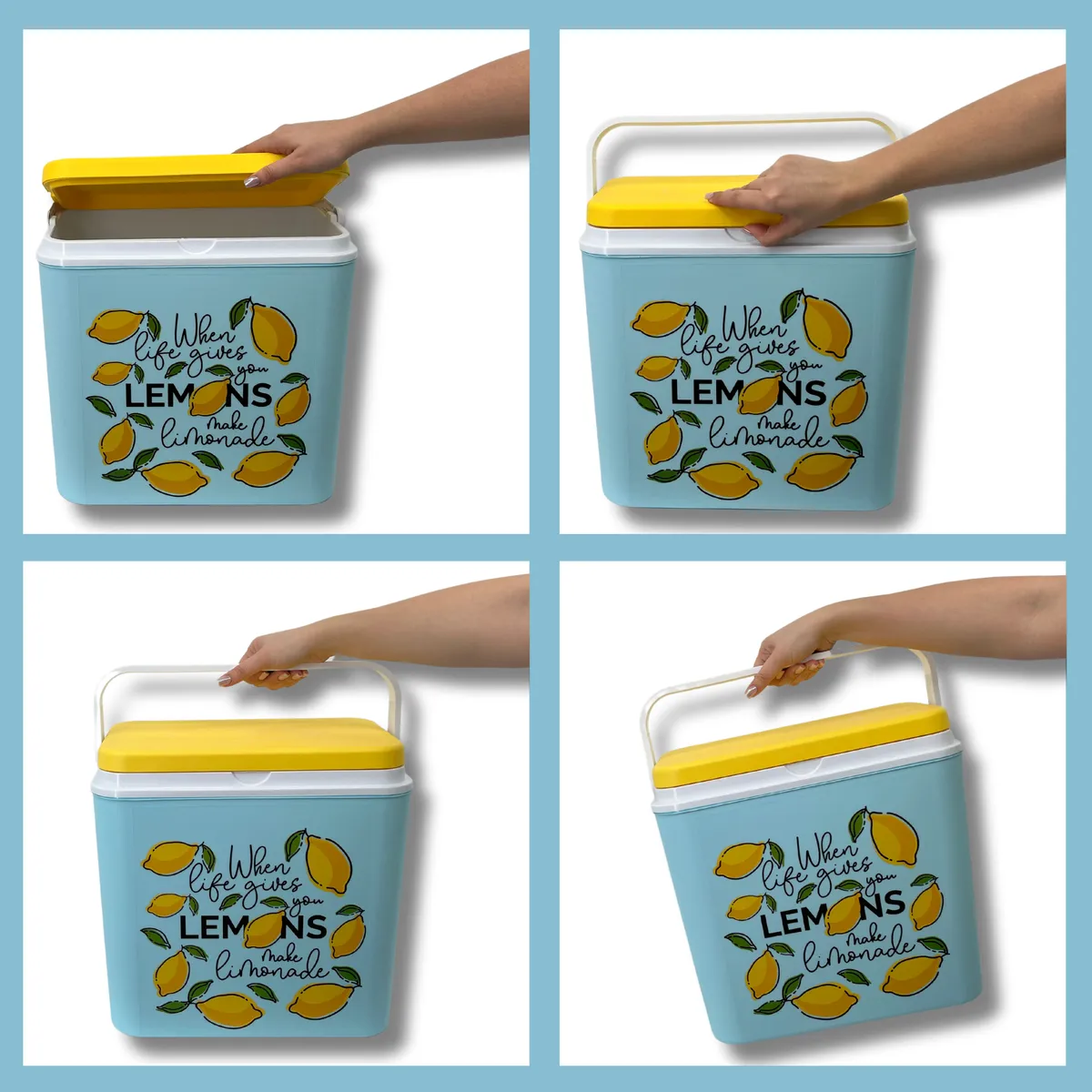Kühlbox ATLANTIC 24 l Hellblau mit Limonade-Motiv Kamai — zdjęcie 2 z 8