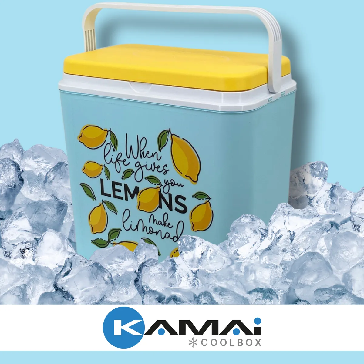 Kühlbox ATLANTIC 24 l Hellblau mit Limonade-Motiv Kamai — zdjęcie 6 z 8