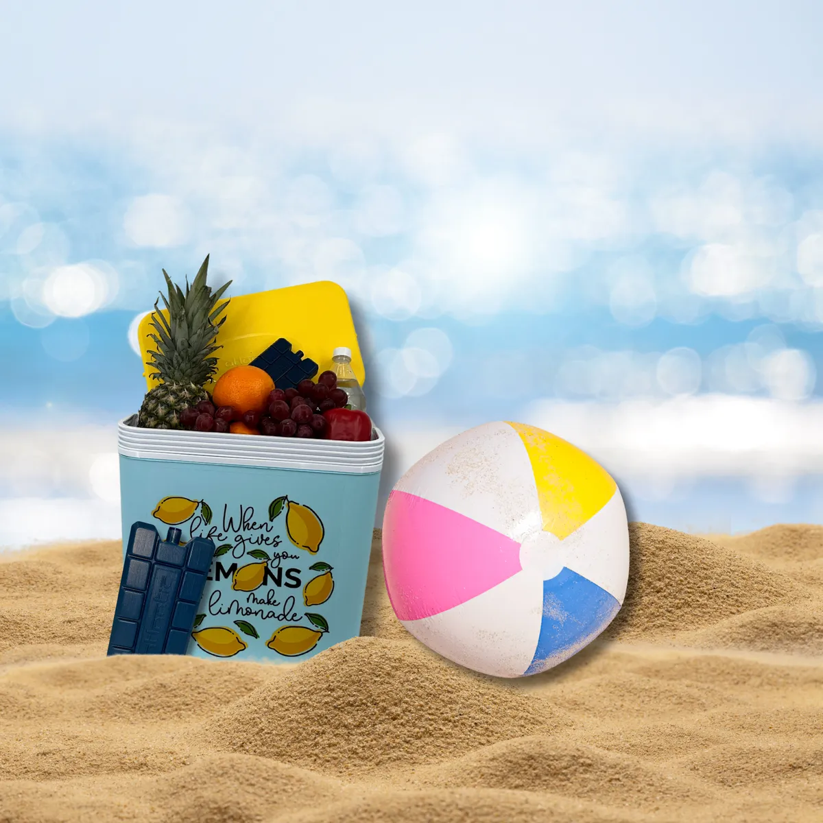 Kühlbox ATLANTIC 24 l Hellblau mit Limonade-Motiv Kamai — zdjęcie 7 z 8