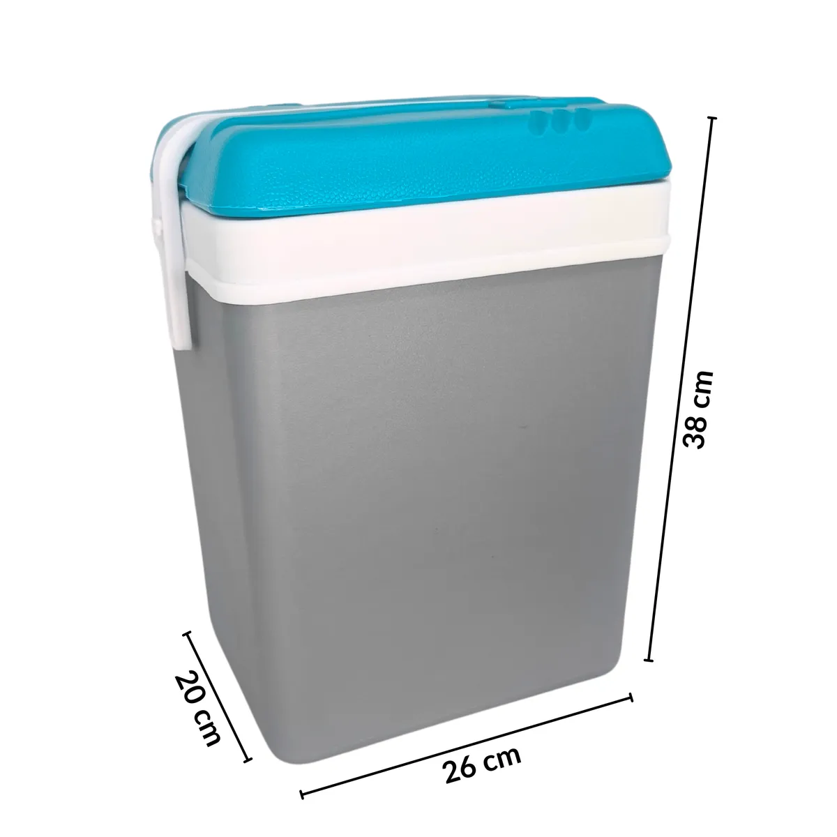 KAMAI EDA 15 l cool box for ice packs, grey with white handle and blue lid — zdjęcie 2 z 8