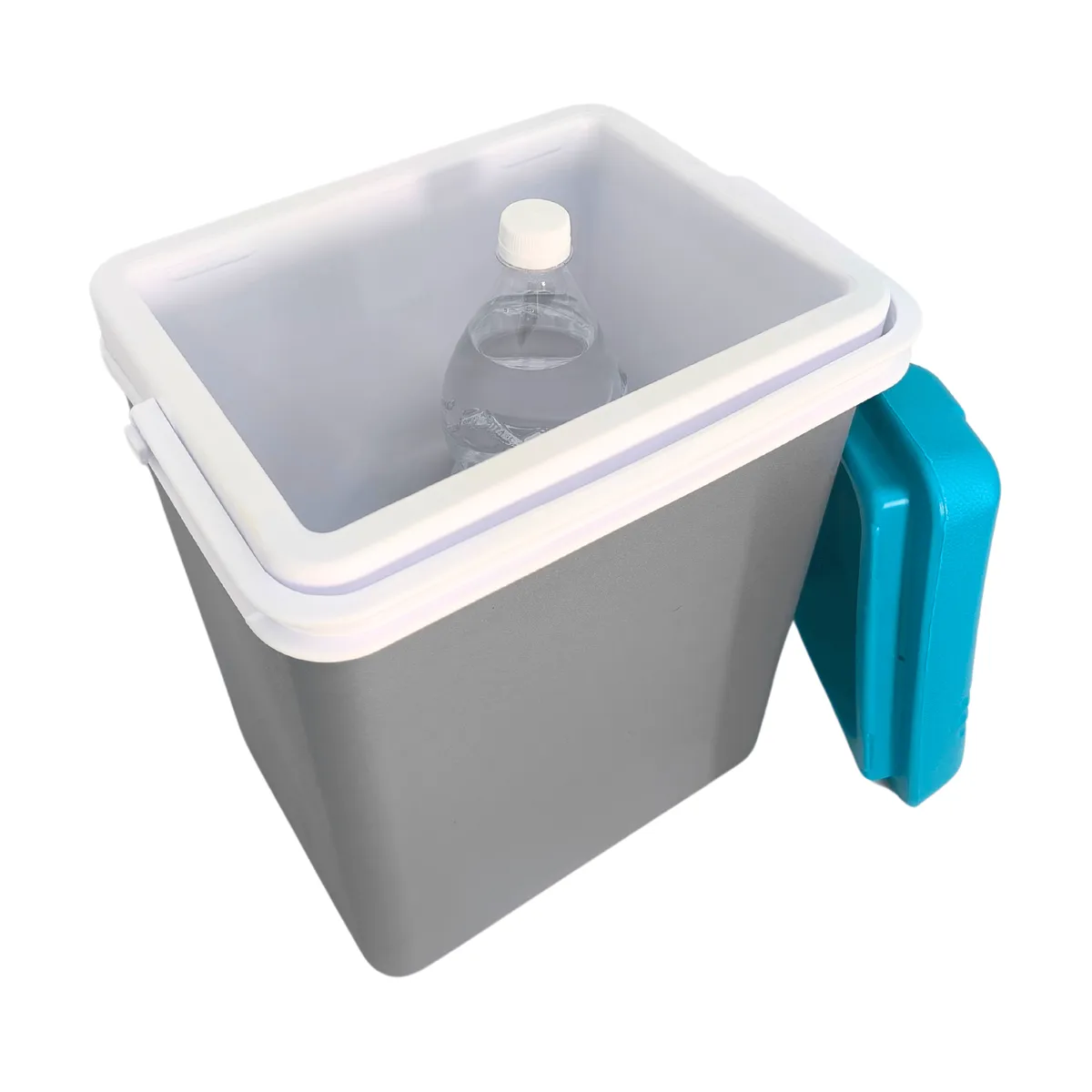 KAMAI EDA 15 l cool box for ice packs, grey with white handle and blue lid — zdjęcie 3 z 8