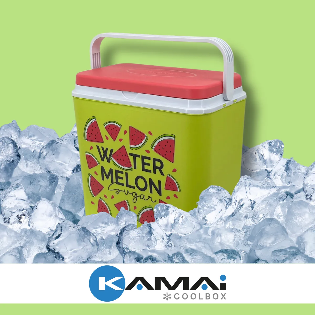 Kamai ATLANTIC 24 l cool box, watermelon green and red — zdjęcie 7 z 8