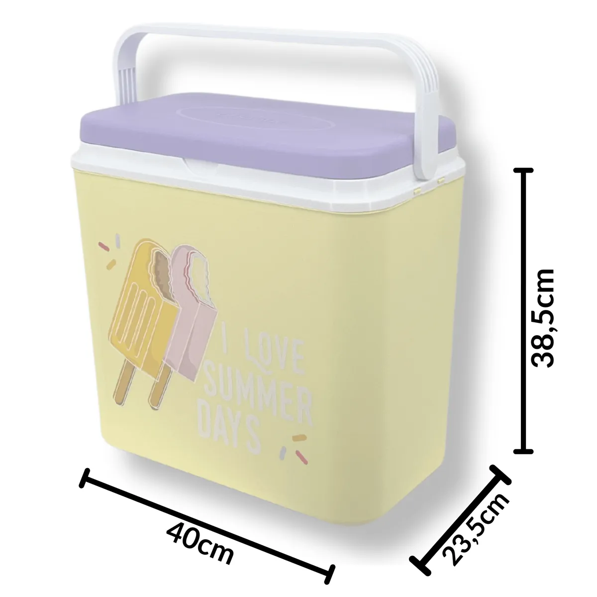 Kühlbox ATLANTIC 24 l Gelb mit Eis-Motiv Kamai — zdjęcie 3 z 8