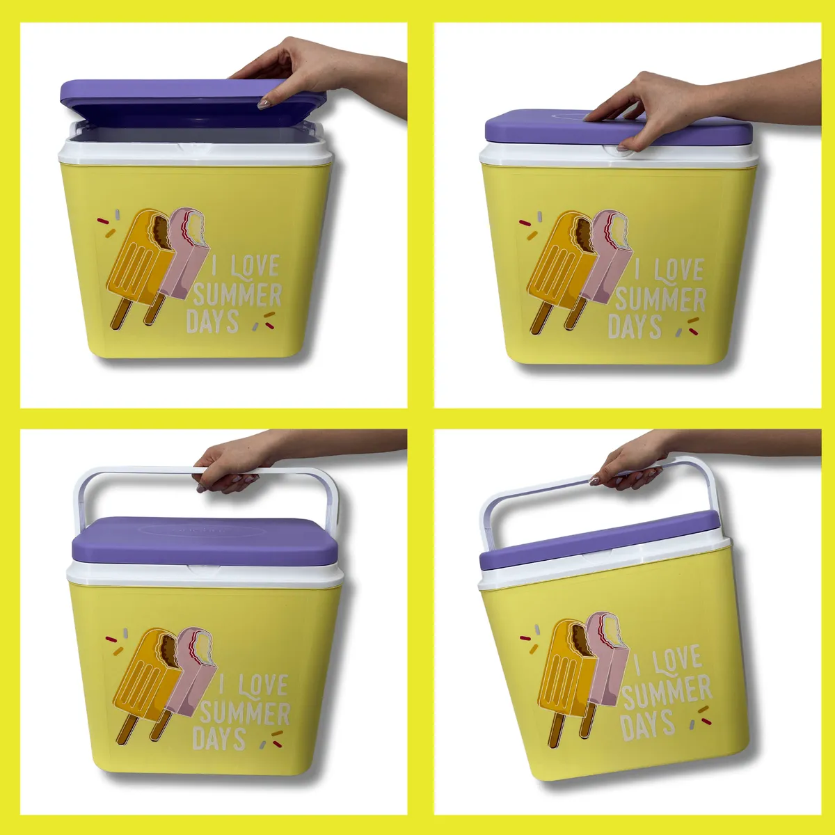 Kühlbox ATLANTIC 24 l Gelb mit Eis-Motiv Kamai — zdjęcie 6 z 8