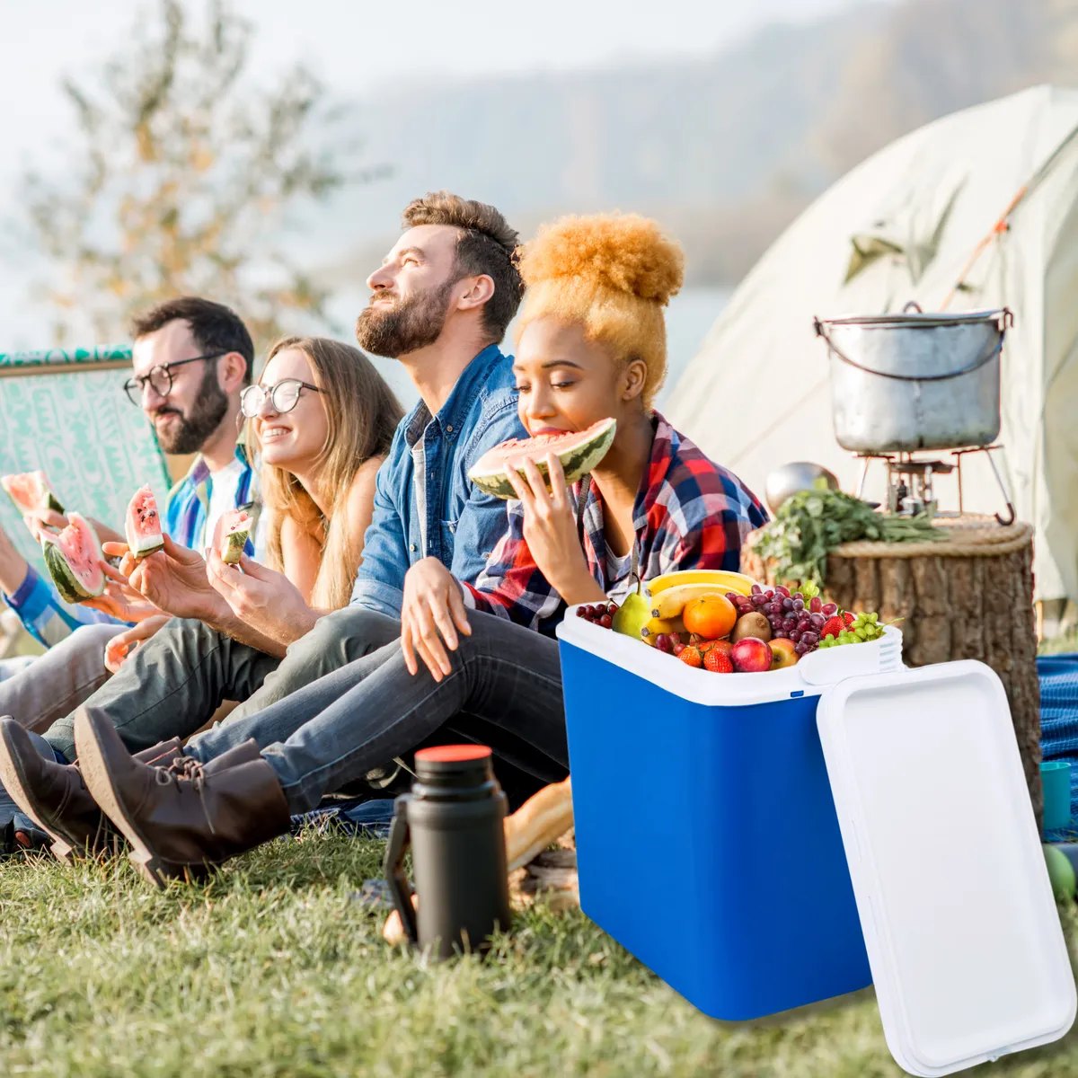 Kamai ATLANTIC 24 l cool box, blue with white lid — zdjęcie 5 z 8