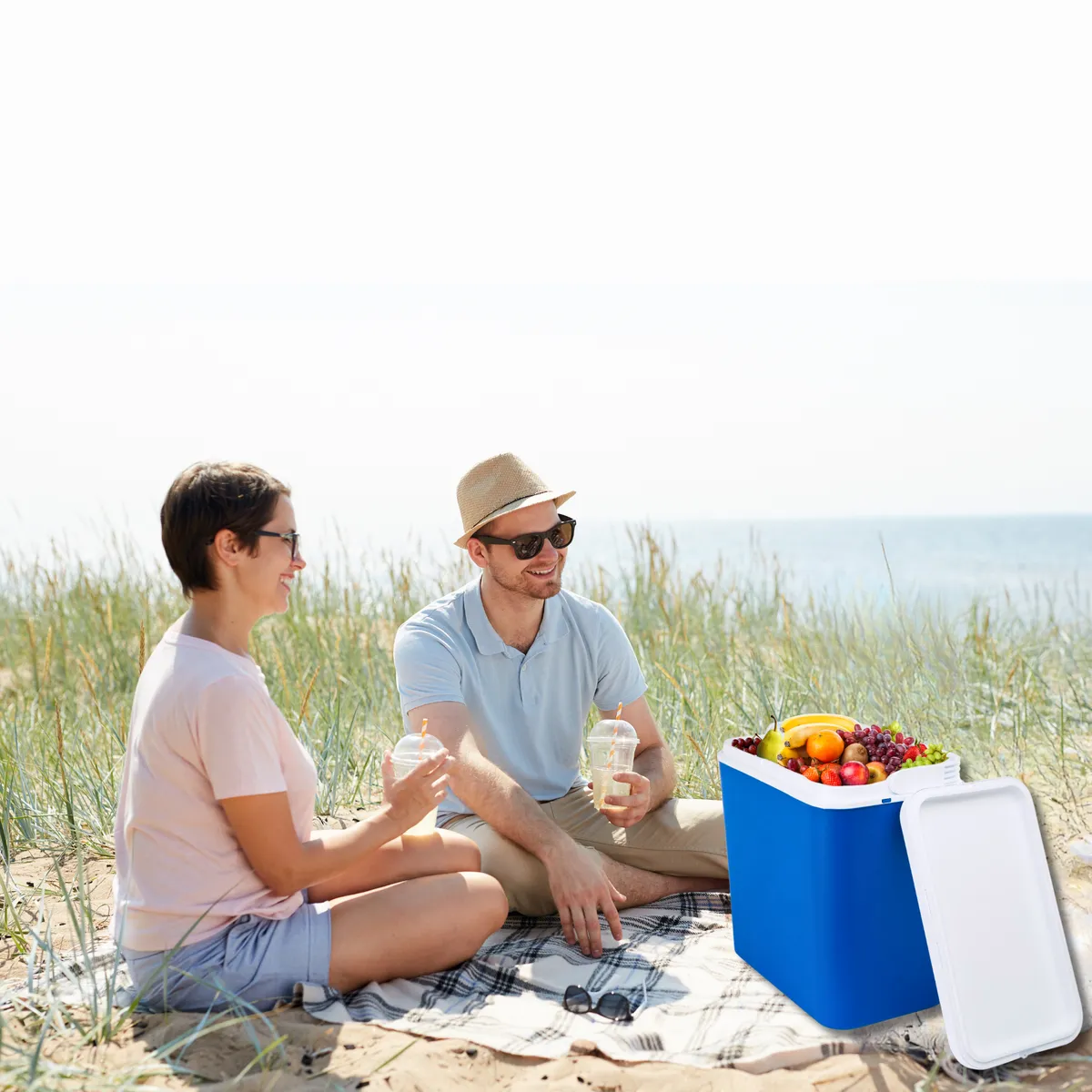 Kamai ATLANTIC 24 l cool box, blue with white lid — zdjęcie 7 z 8