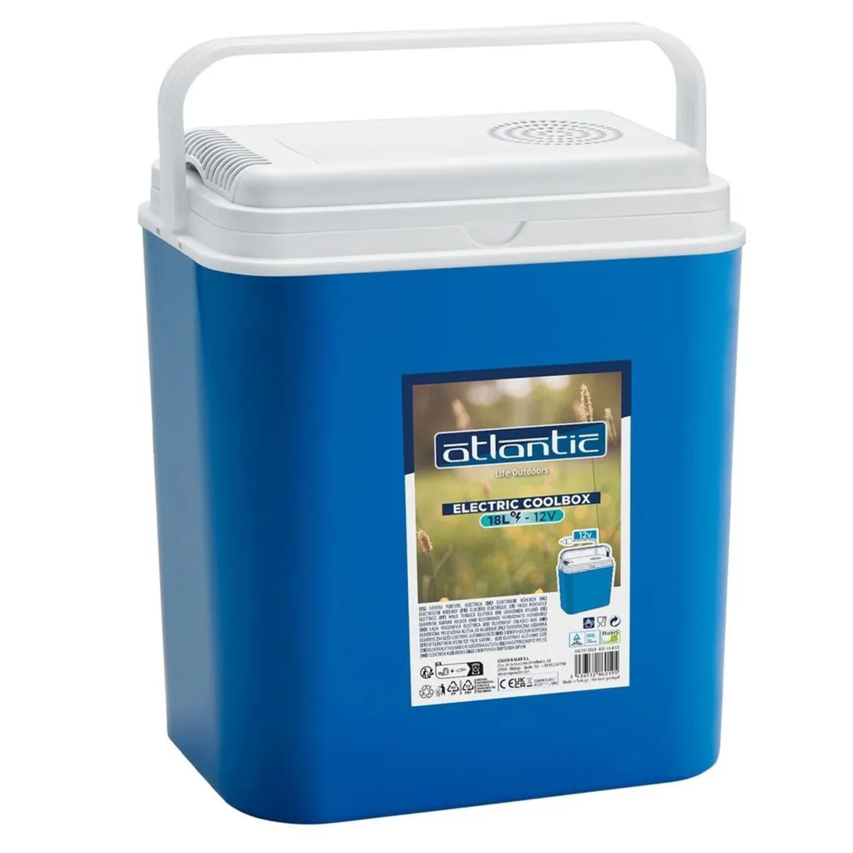 Chladicí box ATLANTIC 18 l modrý s bílým víkem Kamai 12 V — zdjęcie 1 z 8