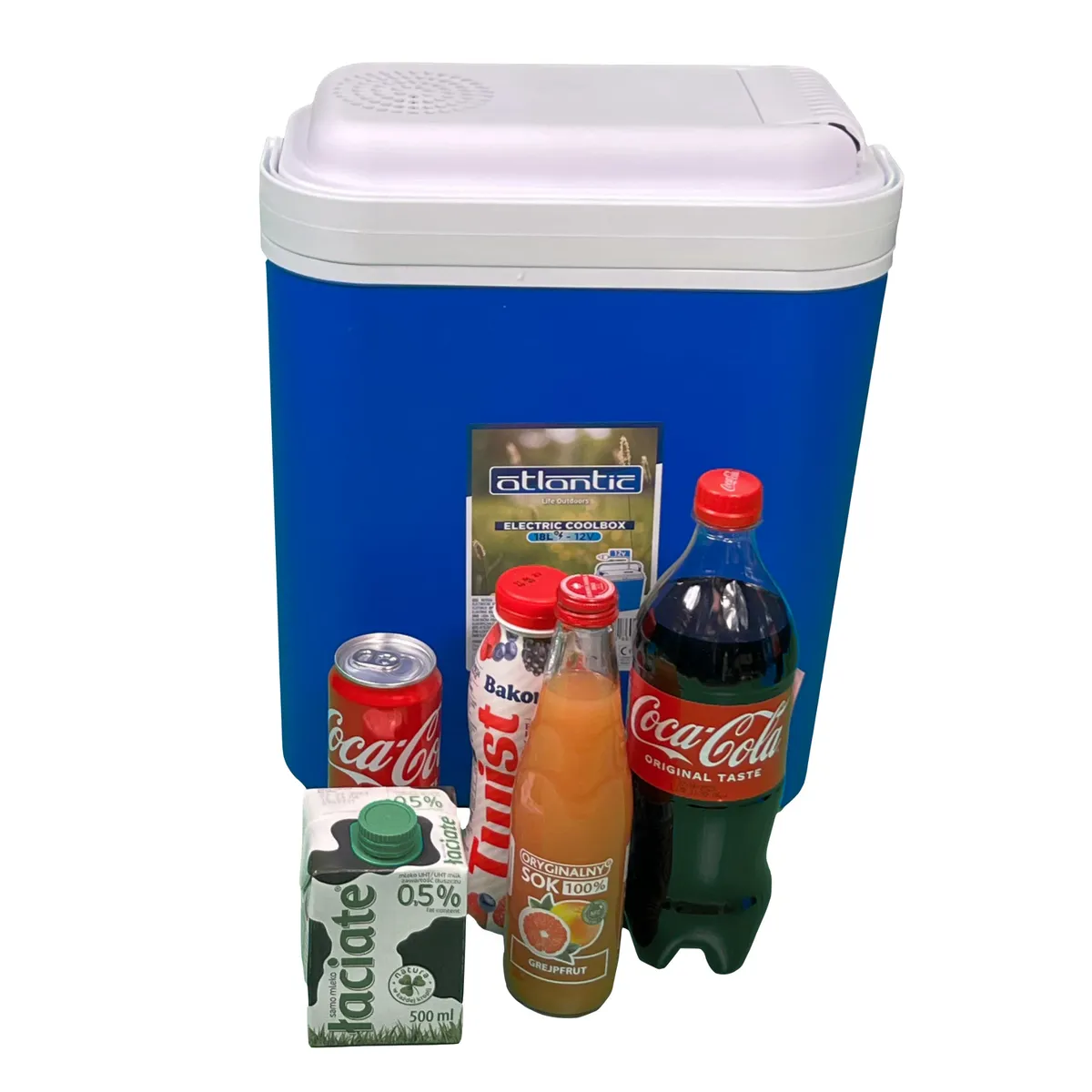 Chladicí box ATLANTIC 18 l modrý s bílým víkem Kamai 12 V — zdjęcie 4 z 8