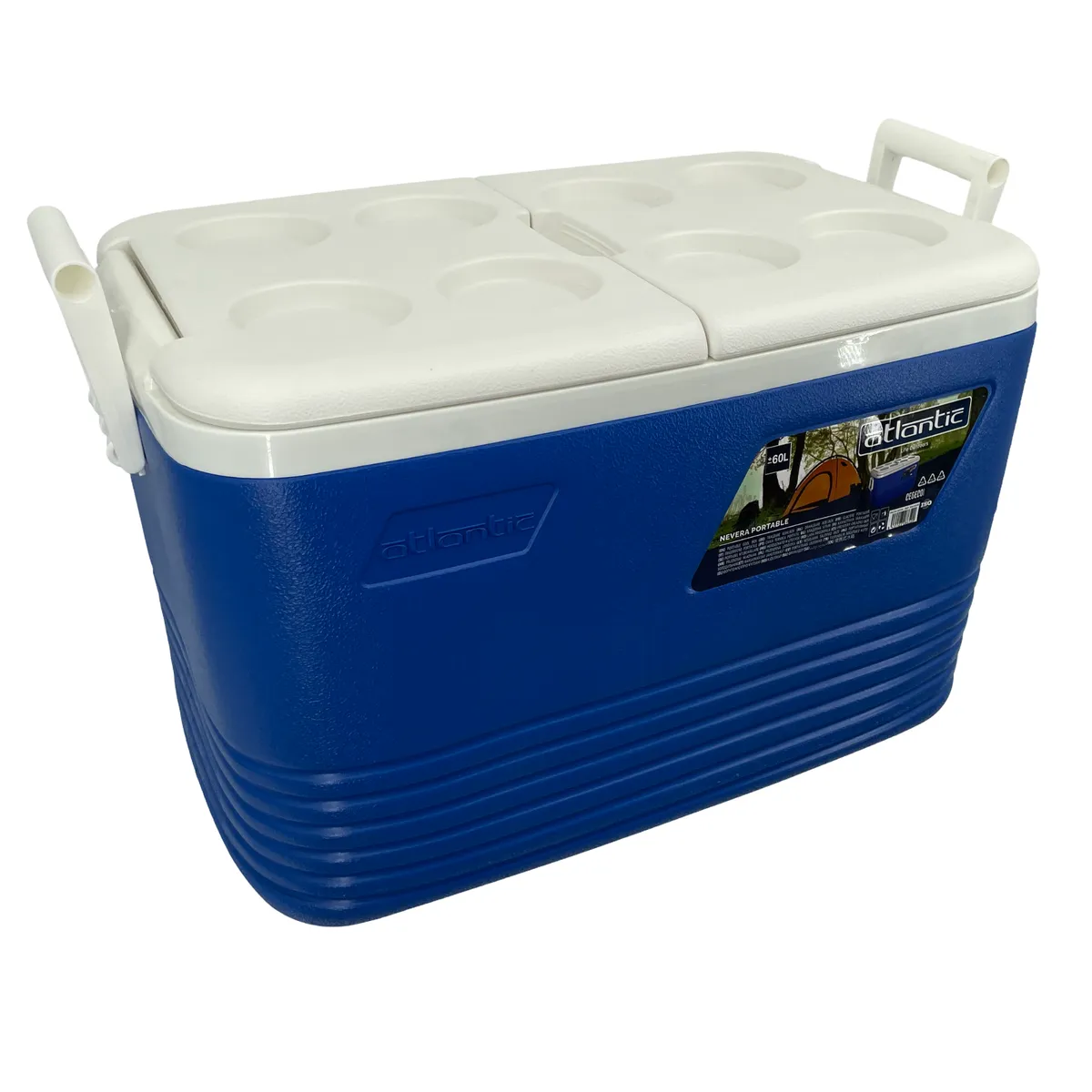 Kühlbox 60 l Kamai Coolbox für Kühlakkus, Blau, mit Flaschenhaltern im Deckel — zdjęcie 1 z 8