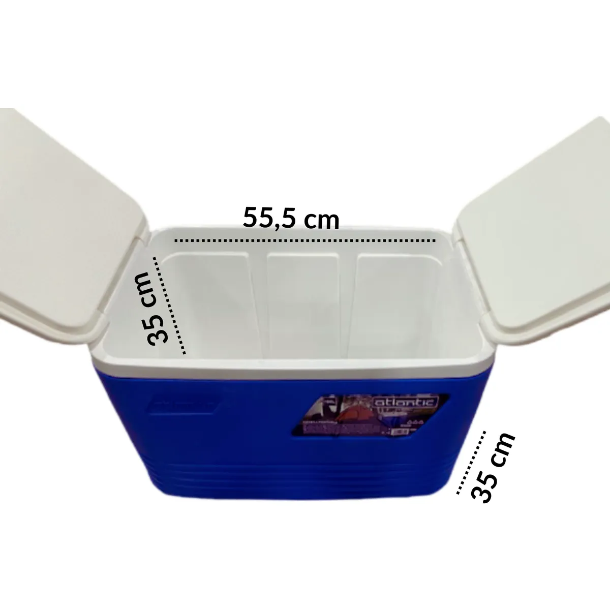 Kühlbox 60 l Kamai Coolbox für Kühlakkus, Blau, mit Flaschenhaltern im Deckel — zdjęcie 2 z 8