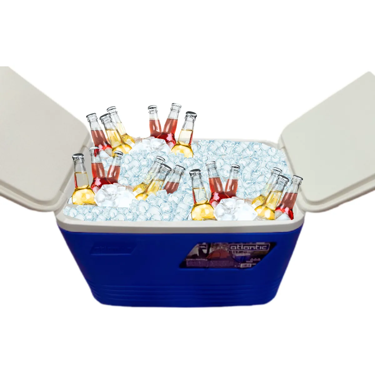 Kühlbox 60 l Kamai Coolbox für Kühlakkus, Blau, mit Flaschenhaltern im Deckel — zdjęcie 4 z 8