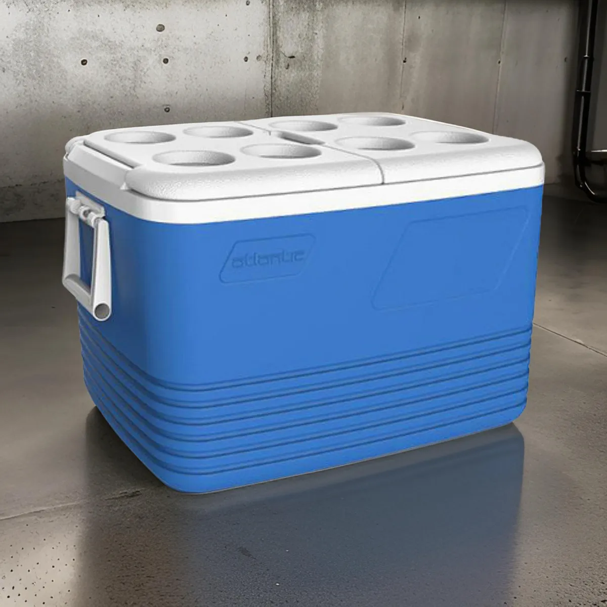 Kühlbox 60 l Kamai Coolbox für Kühlakkus, Blau, mit Flaschenhaltern im Deckel — zdjęcie 6 z 8