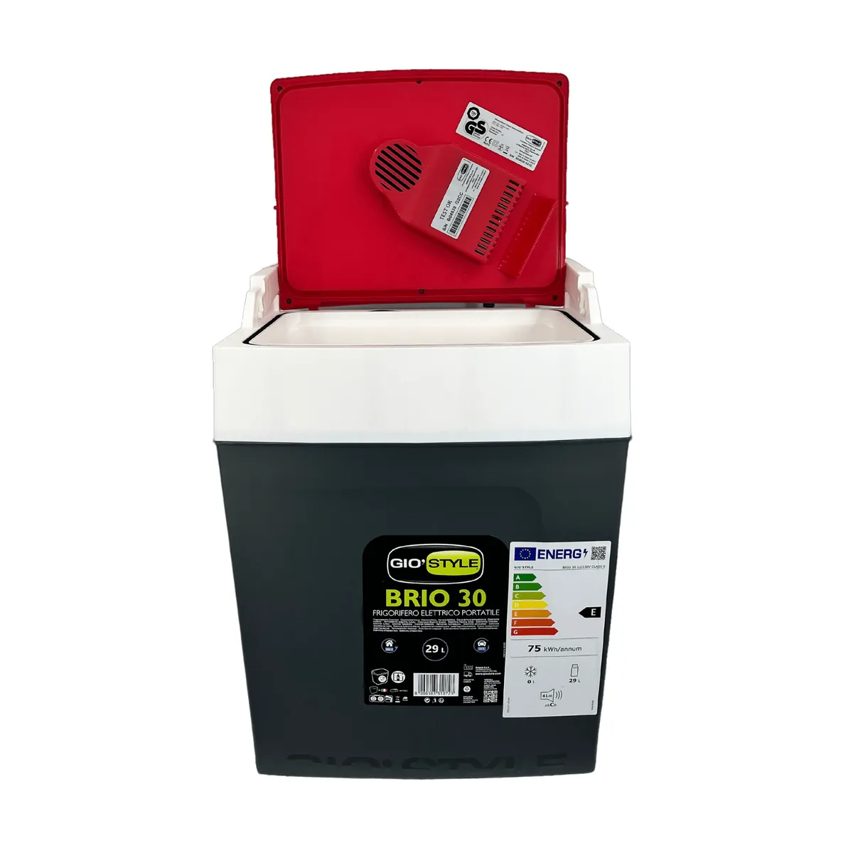 Kamai Coolbox 29 l electric cool box, 12/230 V, anthracite with red lid — zdjęcie 3 z 8
