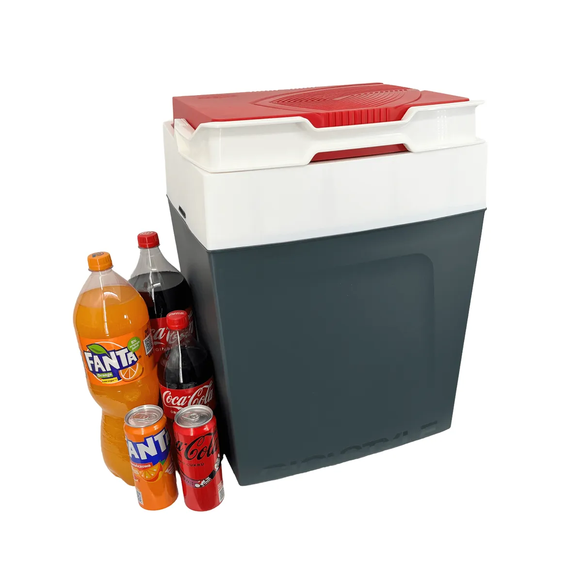 Kamai Coolbox 29 l electric cool box, 12/230 V, anthracite with red lid — zdjęcie 7 z 8