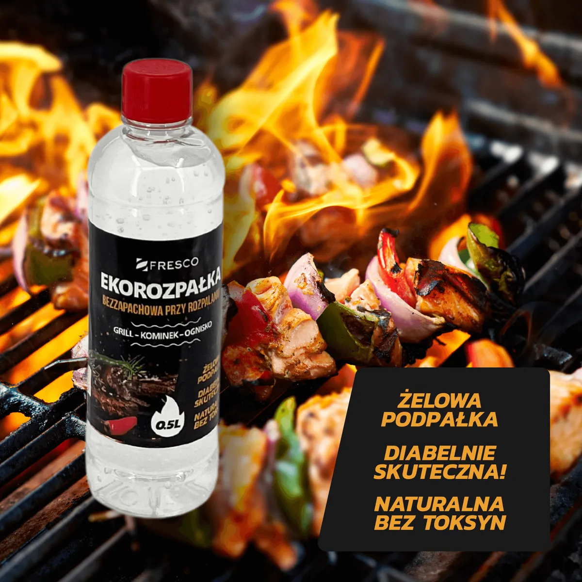 Öko-Anzündgel 0,5 l für den Grill FRESCO, geruchsneutral — zdjęcie 8 z 8