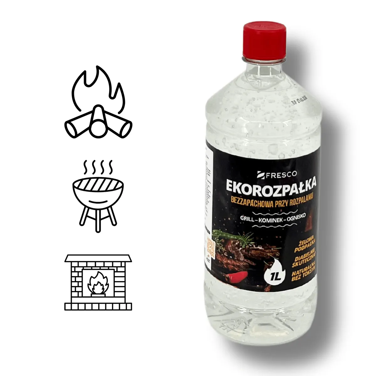 Gelový eko podpalovač 1,0 l na gril FRESCO bez zápachu — zdjęcie 6 z 8