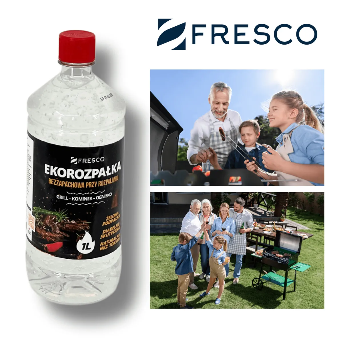 Gelový eko podpalovač 1,0 l na gril FRESCO bez zápachu — zdjęcie 8 z 8