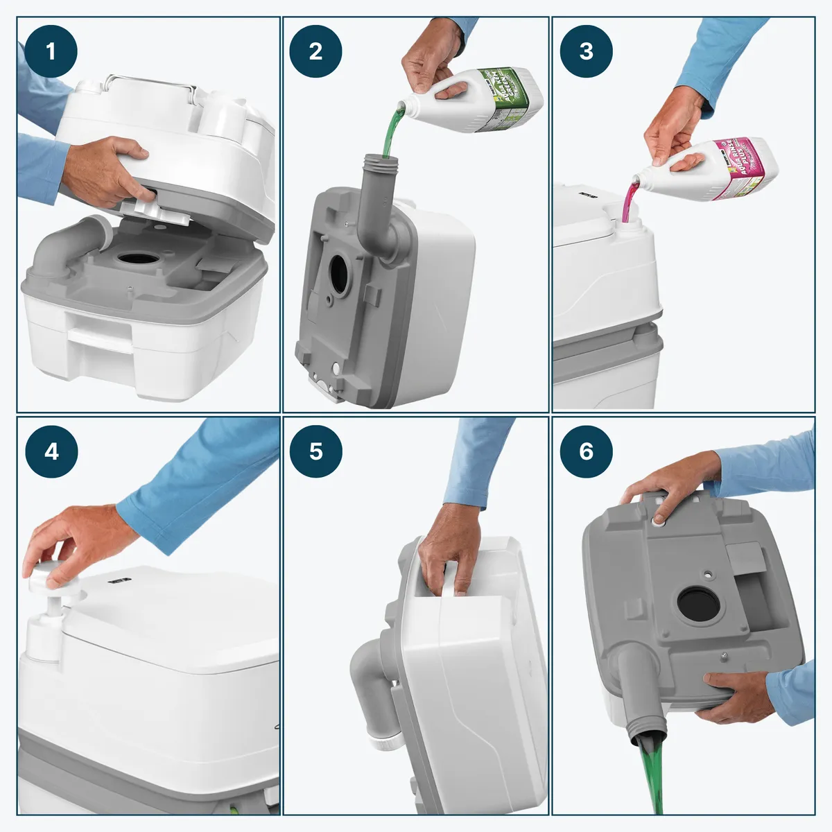 Sanitärflüssigkeiten SET 2 × 1,5 l Camp Green und Campa Rinse Plus — zdjęcie 8 z 8